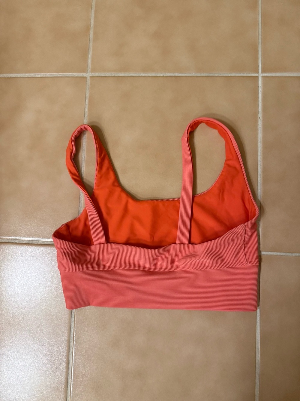 Beach Riot Coral-Orange Ribbed Sports Bralette - Picture 3 of 3